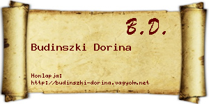 Budinszki Dorina névjegykártya