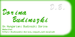 dorina budinszki business card